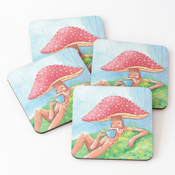 Item preview, Mushroom man with cupa tea designed and sold by PatriesArt.
