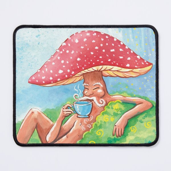 Item preview, Mushroom man with cupa tea designed and sold by PatriesArt.
