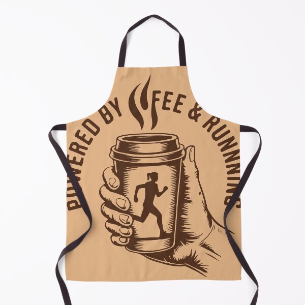 Item preview, Powered By Coffee and Running Funny Fitness Motivation Art designed and sold by PixelWaveBD.