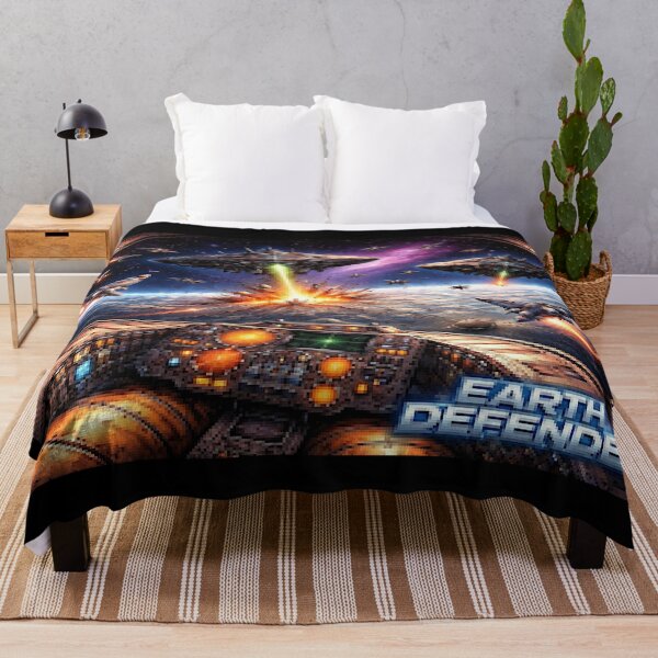 Item preview, Pixelated Earth Defender (UFO Descender) designed and sold by NubesDesignCH.