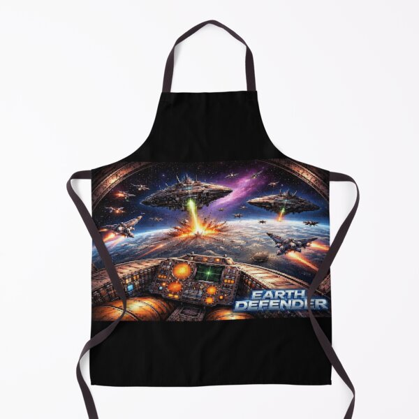 Item preview, Pixelated Earth Defender (UFO Descender) designed and sold by NubesDesignCH.