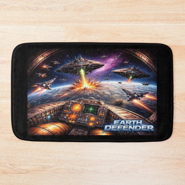 Item preview, Pixelated Earth Defender (UFO Descender) designed and sold by NubesDesignCH.