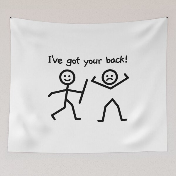 Item preview, I've Got Your Back Funny Stick Figure Humor designed and sold by SassyYetClassy.