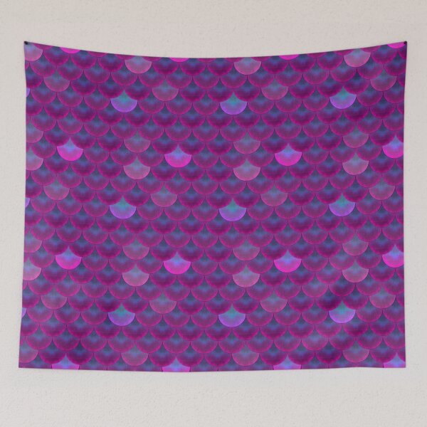 Item preview, Purple-Blue Fish scale Pattern designed and sold by The Frog Pond Arts.