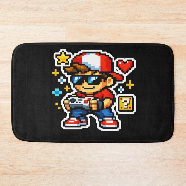 Item preview, Retro Pixel Gamer Boy Sticker – Cute 8 Bit Gaming Character With Controller designed and sold by irfanshikh.