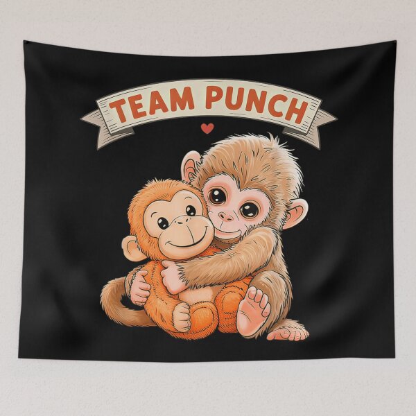 Item preview, Team Punch Cute Monkey Hug Funny Friendship Animal Graphic designed and sold by Phil Ben.
