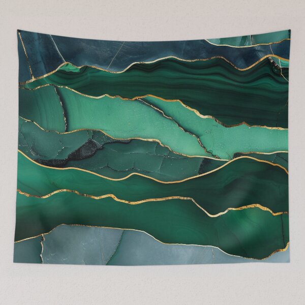 Item preview, Emerald Agate Marble with Gold Lines – Green Gold Mineral Structure Design designed and sold by CosmicGlyph.