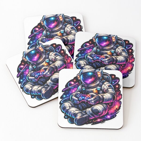 Item preview, Galaxy Gamer Astronaut Sticker – Space Gaming Controller Cosmic Design designed and sold by irfanshikh.