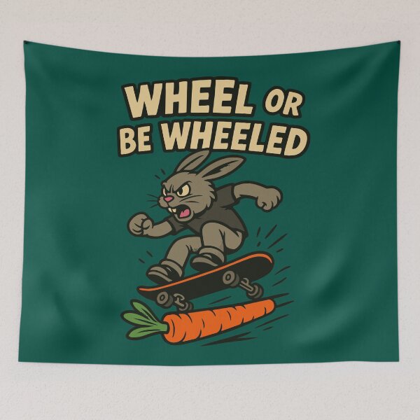 Item preview, Wheel or Be Wheeled Skateboarding Bunny  designed and sold by SillyPawsStudio.