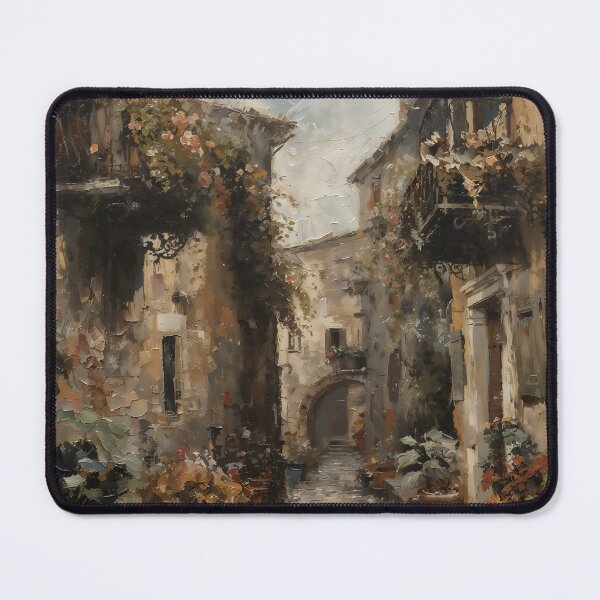 Item preview, Vintage Italian Street Scene with Floral Balconies designed and sold by Sergey Sedunov.