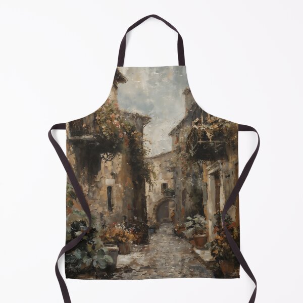 Item preview, Vintage Italian Street Scene with Floral Balconies designed and sold by Sergey Sedunov.