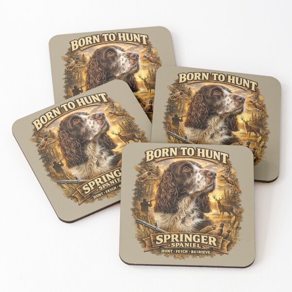Item preview, English Springer Spaniel Hunting Dog – Born To Hunt Hunter Design designed and sold by TammyHunterArt.