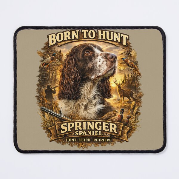 Item preview, English Springer Spaniel Hunting Dog – Born To Hunt Hunter Design designed and sold by TammyHunterArt.