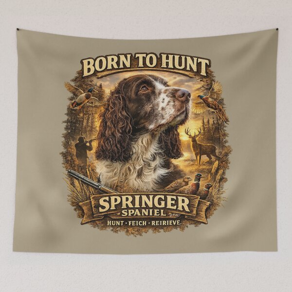 Item preview, English Springer Spaniel Hunting Dog – Born To Hunt Hunter Design designed and sold by TammyHunterArt.