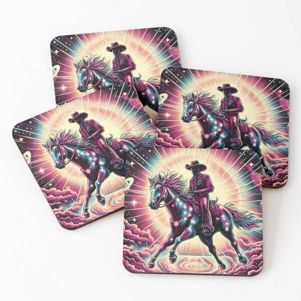 Item preview, Cosmic Cowboy Riding Through the Galaxy – Retro Space Western Design designed and sold by Art-Arcade6.