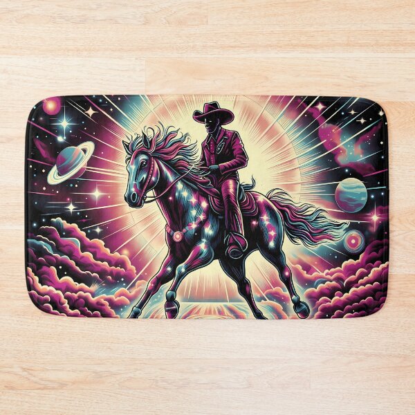 Item preview, Cosmic Cowboy Riding Through the Galaxy – Retro Space Western Design designed and sold by Art-Arcade6.