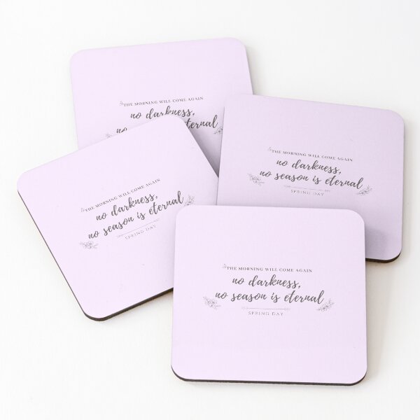 Item preview, BTS Spring Day comforting lyrics the morning will come again no darkness no season is eternal forever Minimalist Love Yourself Healing Bangtan Army Cute Lyrics Quote Trending Gift Aesthetic arirang designed and sold by Winterlock.
