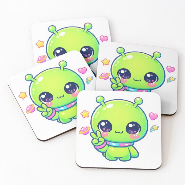 Item preview, Cute Alien Peace Sticker designed and sold by Barkybond.