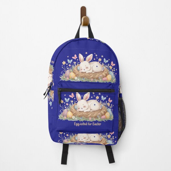 Item preview, Egg-cited for Easter , cute Bunny sleeping on a nest of easter eggs designed and sold by FireOrchid.