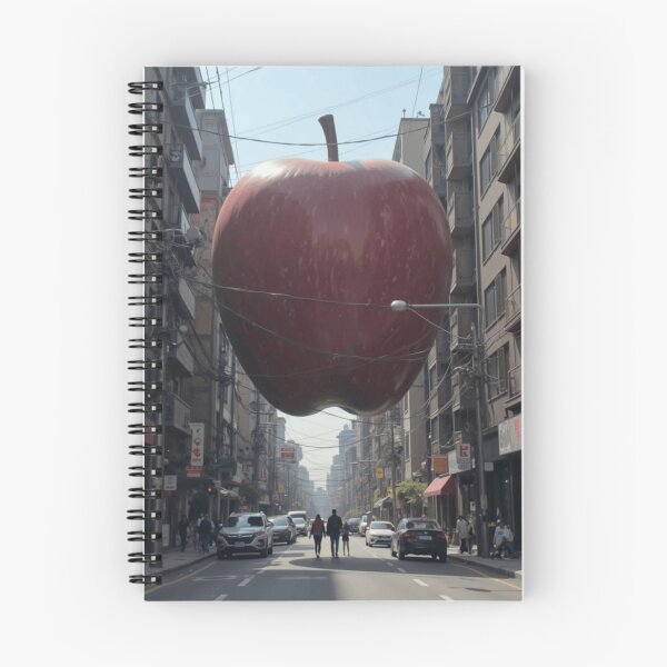 Item preview, Gigantic Apple in the City Street – Surreal Urban Fantasy Poster designed and sold by SEIMEI2025.