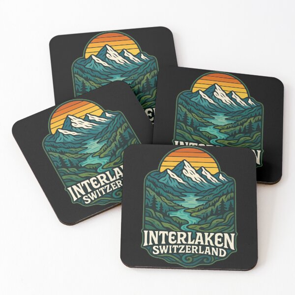 Item preview, Interlaken Switzerland Landscape Alps Travel Retro designed and sold by TomFrontierArt.