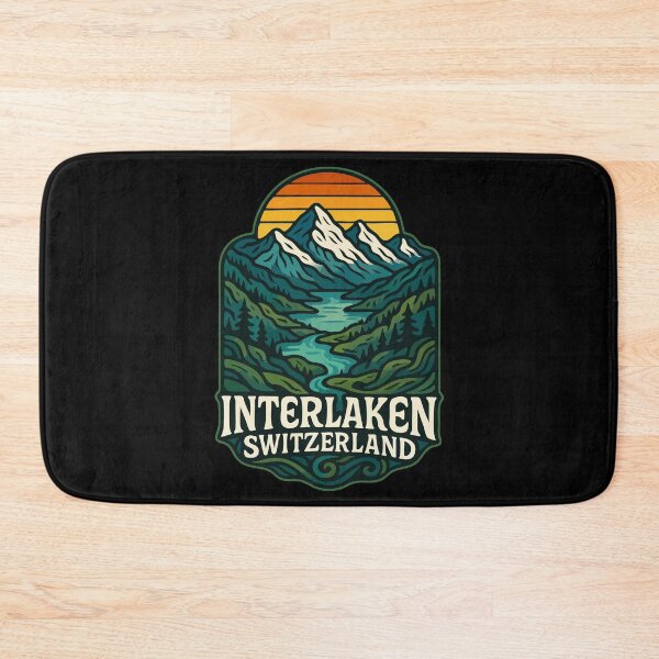 Item preview, Interlaken Switzerland Landscape Alps Travel Retro designed and sold by TomFrontierArt.
