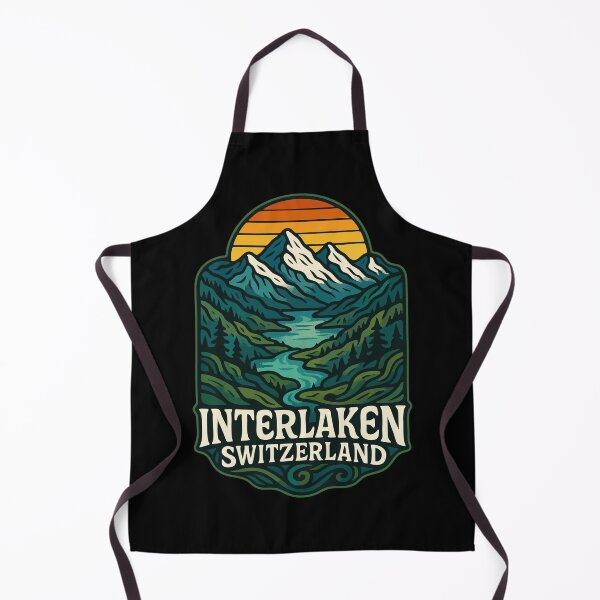 Item preview, Interlaken Switzerland Landscape Alps Travel Retro designed and sold by TomFrontierArt.