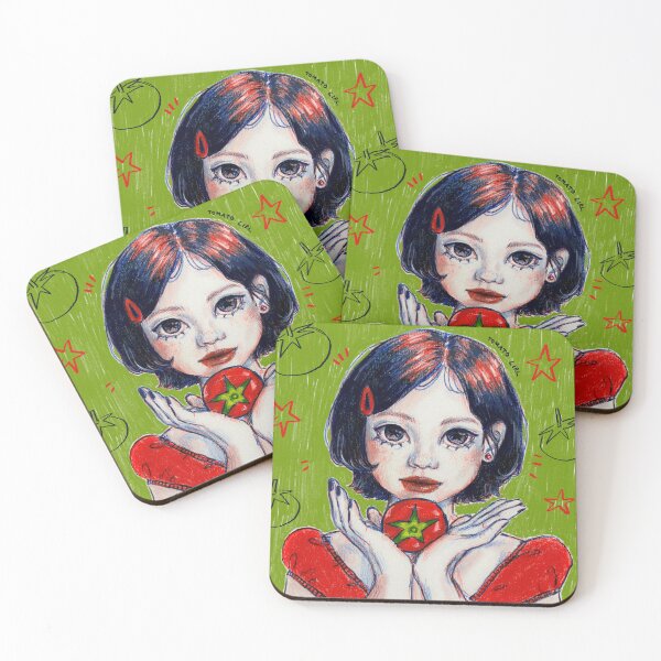 Item preview, Tomato girl - vibrant pencil illustration designed and sold by sarahfergusondesign.