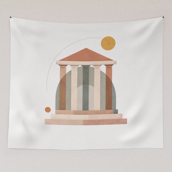 Item preview, Minimalist Classical Temple – Modern Greek Architecture Art designed and sold by DrizzyV.