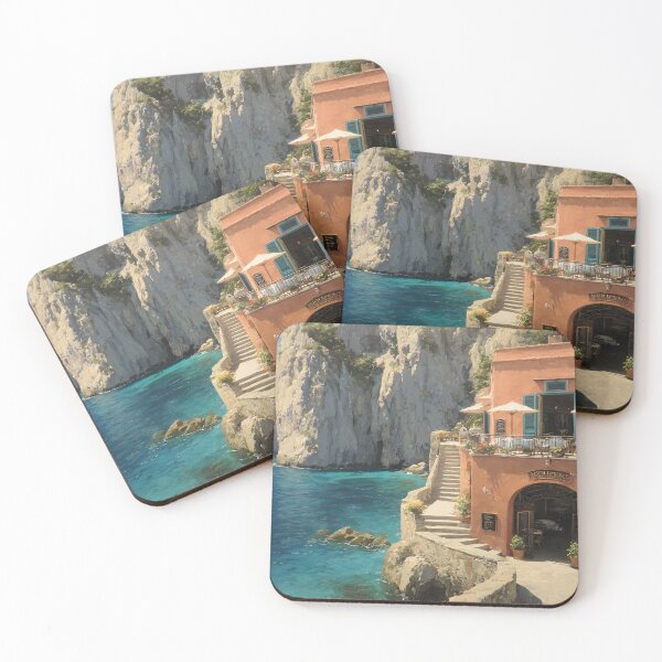 Item preview, Capri Seaside Cafe and Blue Mediterranean View designed and sold by daila70.