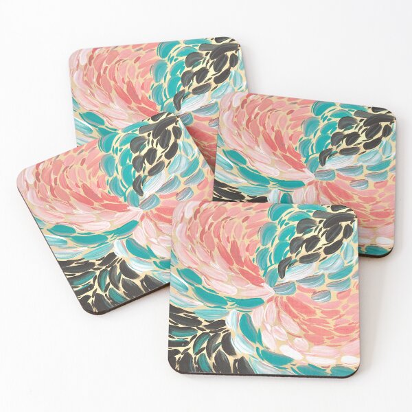 Item preview, Coral & Teal Motion • Abstract Brushstroke Painting designed and sold by PeridotGypsy.