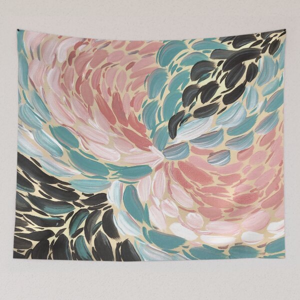 Item preview, Coral & Teal Motion • Abstract Brushstroke Painting designed and sold by PeridotGypsy.