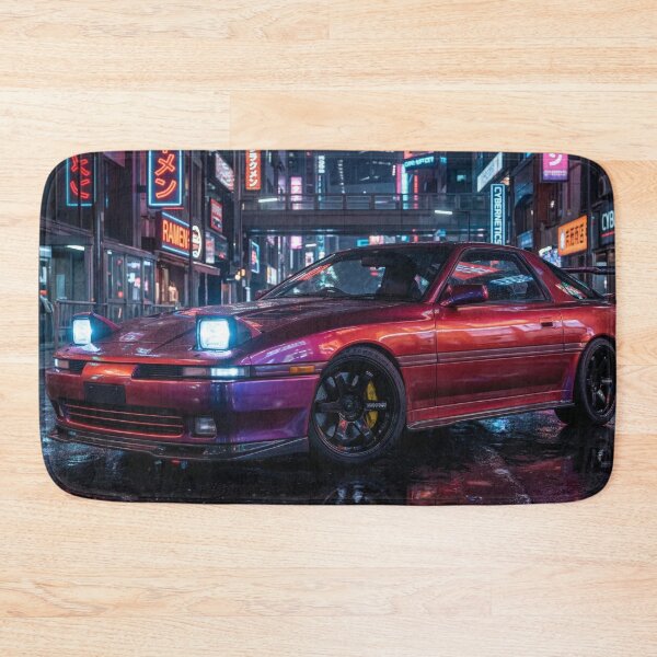 Item preview, Retro JDM Pop-up Headlights - Cyberpunk Neon Rain in Neo Tokyo designed and sold by JDMTokyoStore.