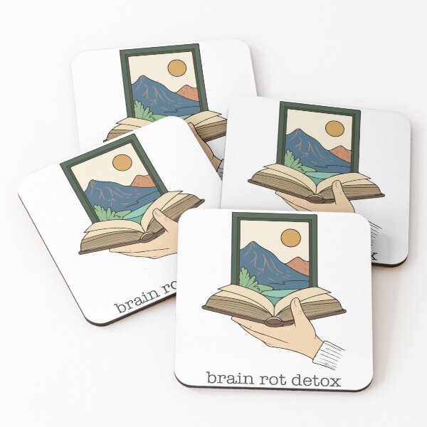 Item preview, Brain Rot Detox Reading Aesthetic Nature Book Illustration designed and sold by PixelWaveBD.