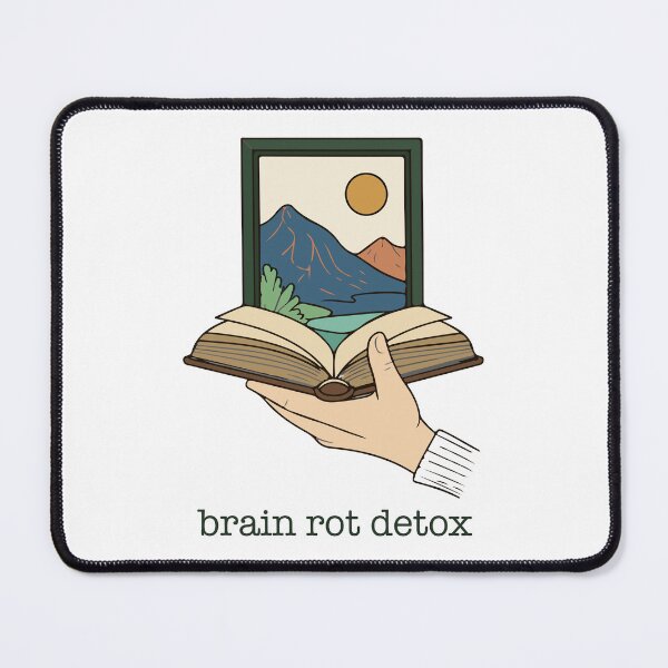 Item preview, Brain Rot Detox Reading Aesthetic Nature Book Illustration designed and sold by PixelWaveBD.