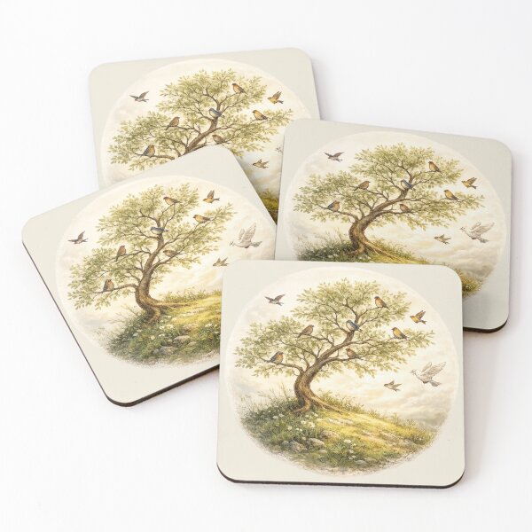 Item preview, Birdsong Tree Wildlife Gathering Illustration designed and sold by ChirpInc.