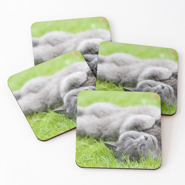 Item preview, Gray Cat Relaxing on Grass designed and sold by katifinell.