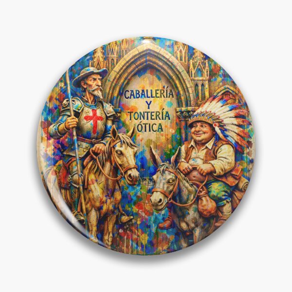 Item preview, Vibrant Don Quixote and Sancho Panza, Modern Spontaneous Realism Art designed and sold by JuandiArt7.