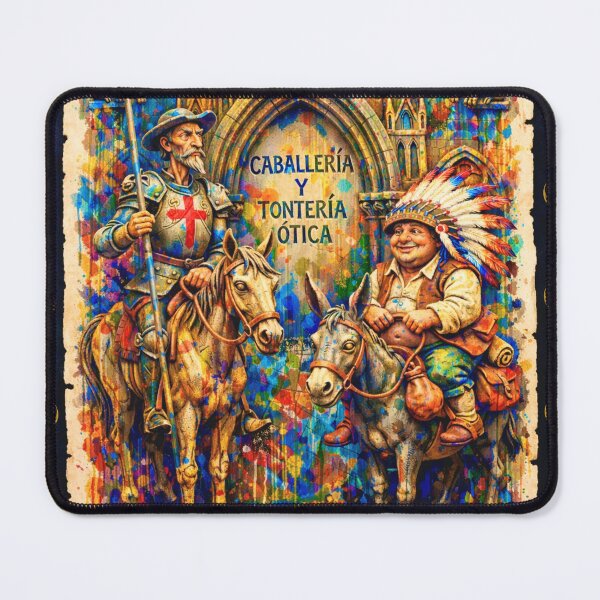 Item preview, Vibrant Don Quixote and Sancho Panza, Modern Spontaneous Realism Art designed and sold by JuandiArt7.