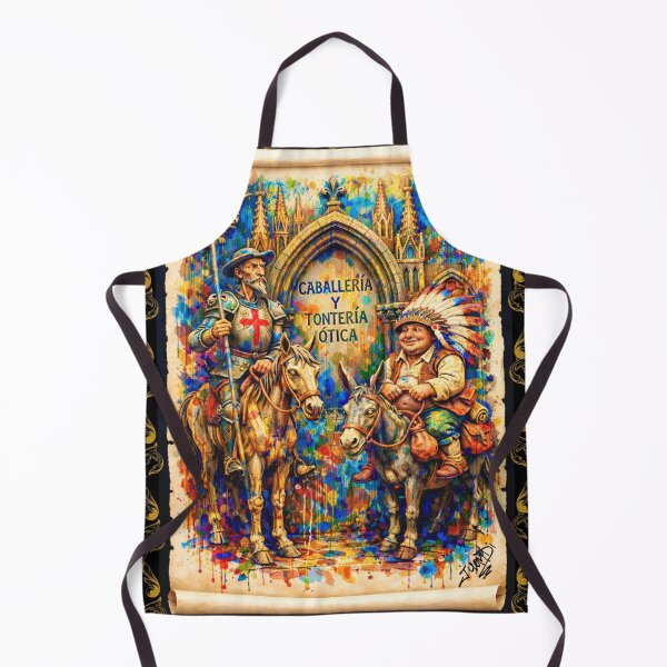 Item preview, Vibrant Don Quixote and Sancho Panza, Modern Spontaneous Realism Art designed and sold by JuandiArt7.