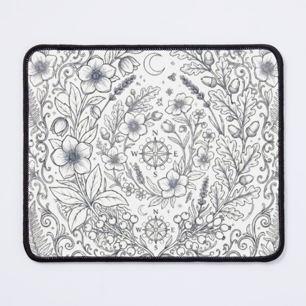 Item preview, Dark Celestial Botanical Pattern | Witchy Floral Compass Mystic Garden designed and sold by GRYFFWEAR.