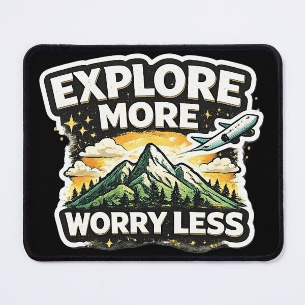 Item preview, Explore More Worry Less Travel Quote designed and sold by Tropivaro.