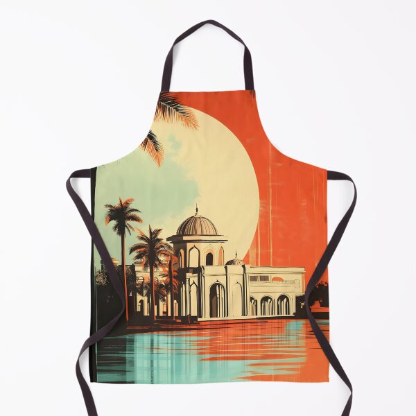 Item preview, Tropical Mosque Sunset – Retro Travel Poster Aesthetic designed and sold by dharanna.