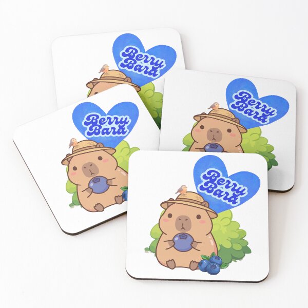 Artikelvorschau, Cute Berry Capybara with Blueberries entworfen und verkauft von trelykreativ.