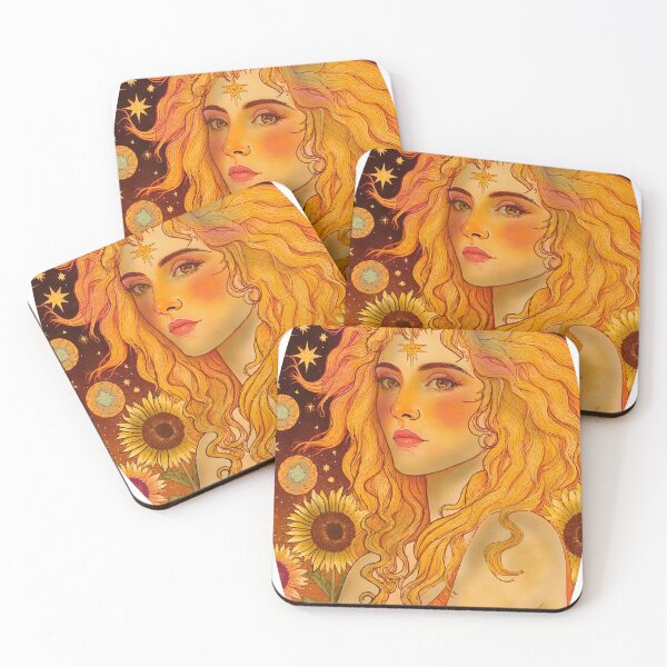 Item preview, Leo Goddess — Dark Zodiac Art Nouveau | Fire Gold Celestial Portrait designed and sold by  Ojo de Lilith.