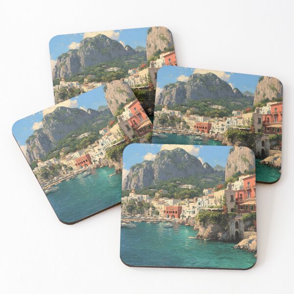 Item preview, Capri Coastal Village Boats and Cliffs designed and sold by daila70.