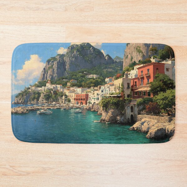 Item preview, Capri Coastal Village Boats and Cliffs designed and sold by daila70.
