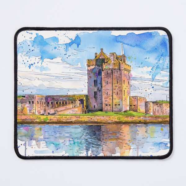 Item preview, Watercolour illustration of Broughty Castle, Angus, Scotland designed and sold by davidelder.