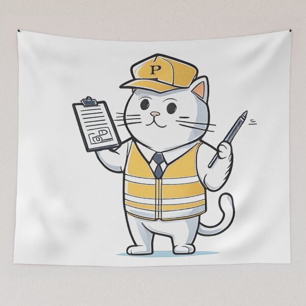 Item preview, Parking Inspector Cat – Cute Cartoon Parking Officer designed and sold by ChernivtsiSkoda.
