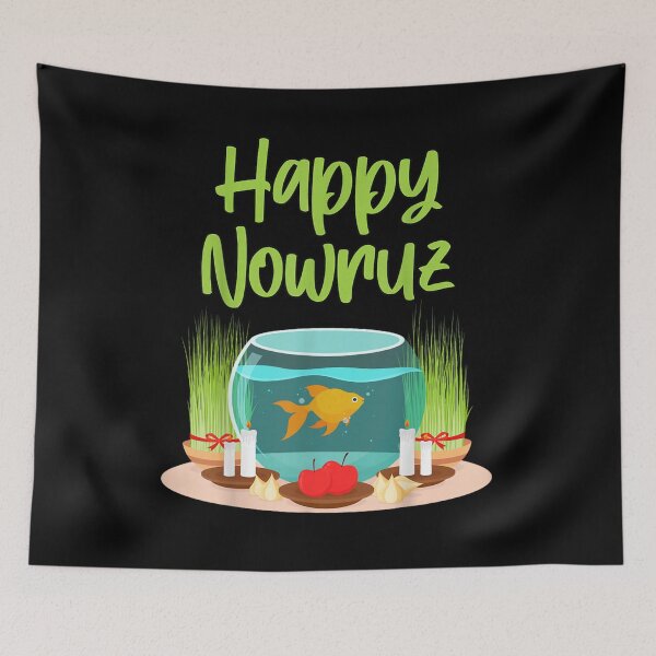 Item preview, Happy Nowruz Persian New Year Haft Sin Goldfish Spring Equinox Celebration designed and sold by Buzzlekrun.